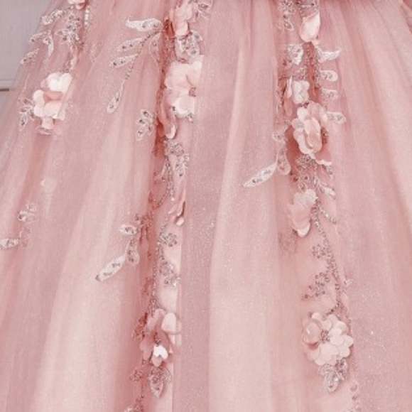 COPY - Rose gold off shoulder ball gown quencenara pageant prom party dress - Picture 3 of 8